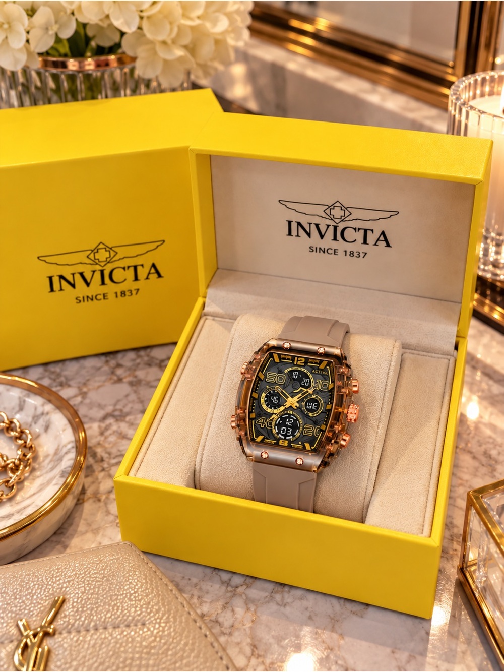 Activa X Invicta ACW8109-007 Apricot 45mm Watch NWT